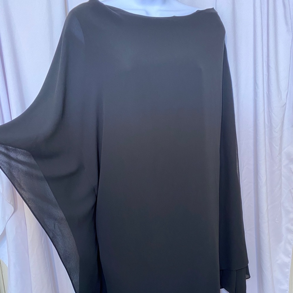 BCBGMaxAzria black cape dress